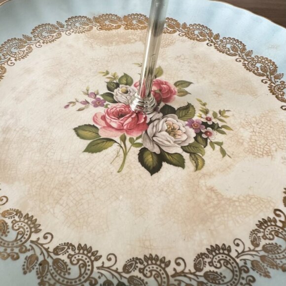 Vintage two-tiered serving tray - Picture 5 of 7